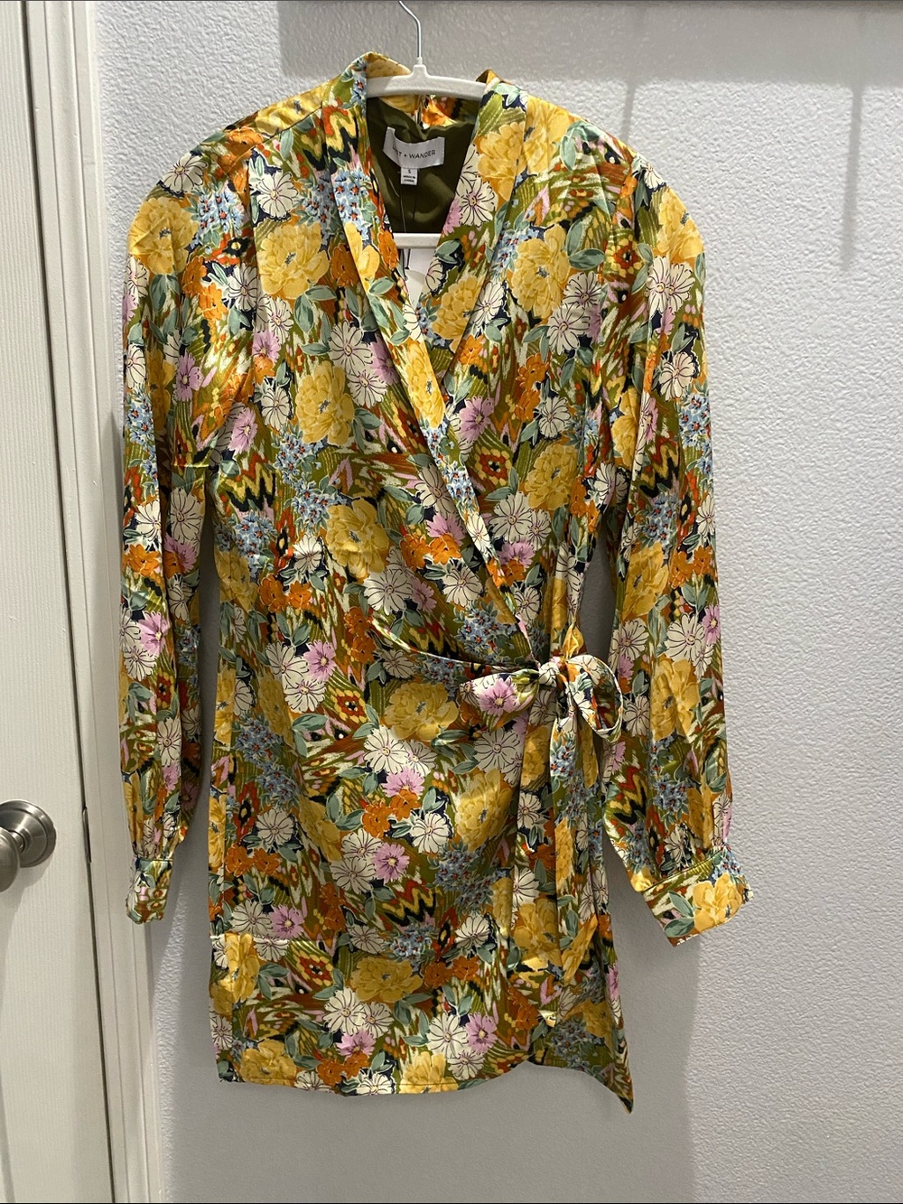 Lost + Wander Floral Yellow Multicolor Long Sleeve Coatigan